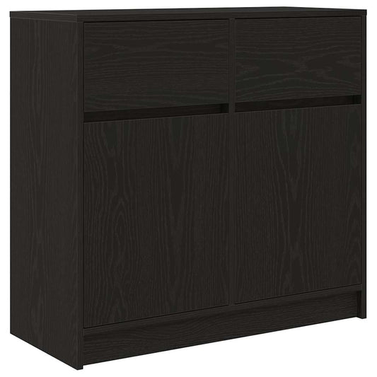 Sideboard mit Schublade Schwarz Eichen-Optik 80x34x76 cm