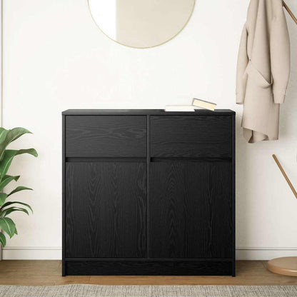 Sideboard mit Schublade Schwarz Eichen-Optik 80x34x76 cm