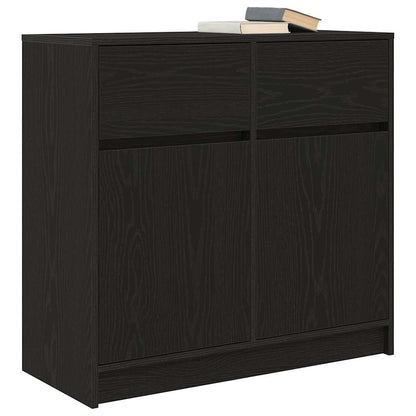 Sideboard mit Schublade Schwarz Eichen-Optik 80x34x76 cm