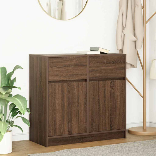Sideboard mit Schublade Braun Eichen-Optik 80x34x76 cm