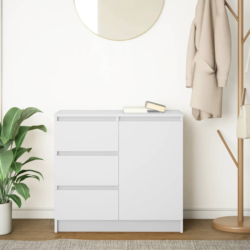Sideboard mit Schublade Weiß 71x35x65 cm Holzwerkstoff