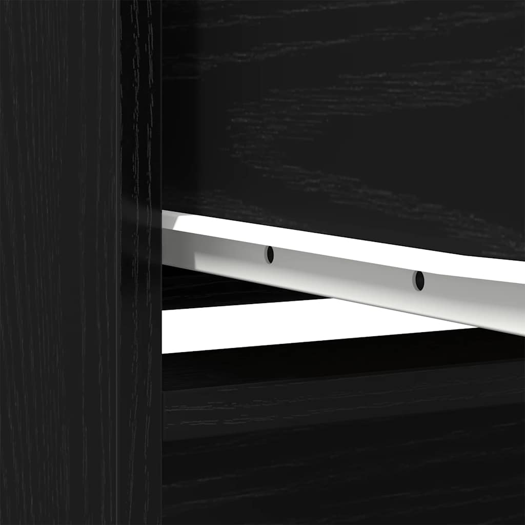 Schrank mit Schublade Schwarz Eichen-Optik 55,5x34x119,5 cm