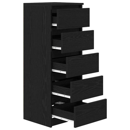 Sideboard mit Schubladen Schwarz Eichen-Optik 37,5x35x99 cm