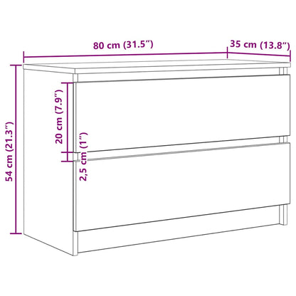 TV-Schrank Weiß 80x35x54 cm Holzwerkstoff