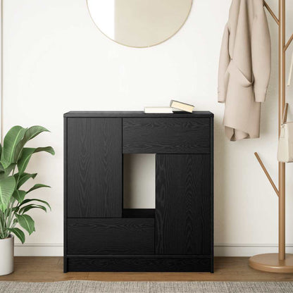 Sideboard mit Schubladen und Türen Schwarz Eichen-Optik