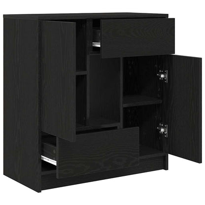 Sideboard mit Schubladen und Türen Schwarz Eichen-Optik