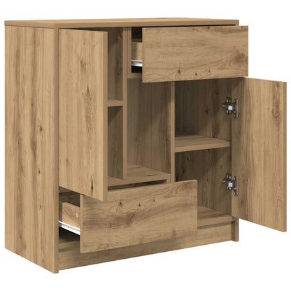 Sideboard mit Schubladen und Türen Artisan-Eiche 70,5x34x74,5cm