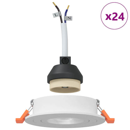 Spotlights mit Scheinwerfern 24 pcs Weiß 9 x 9 x cm Aluminium