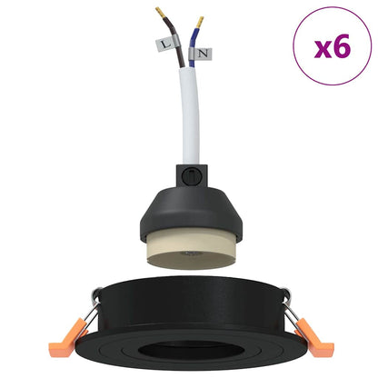 Spotlights mit Strahlern 6 pcs Schwarz 9 x 9 x cm Aluminium