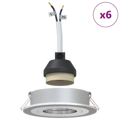 Spotlights mit Scheinwerfern 6 pcs Silber 9 x 9 x cm Aluminium