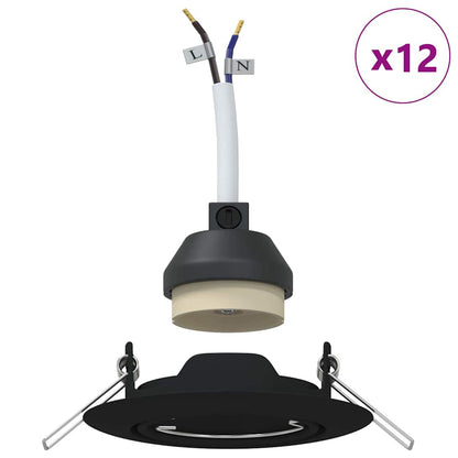 Spotlights mit Scheinwerfern 12 pcs Schwarz 9 x 9 cm Metall