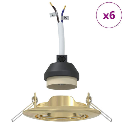 Spotlights mit Scheinwerfern 6 pcs Gold 9 x 9 cm Metall