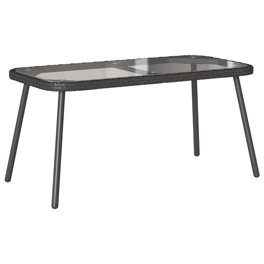 Couchtisch Schwarz 90 x 45 x 43 cm Poly-Rattan, Glas