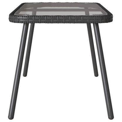 Couchtisch Schwarz 90 x 45 x 43 cm Poly-Rattan, Glas
