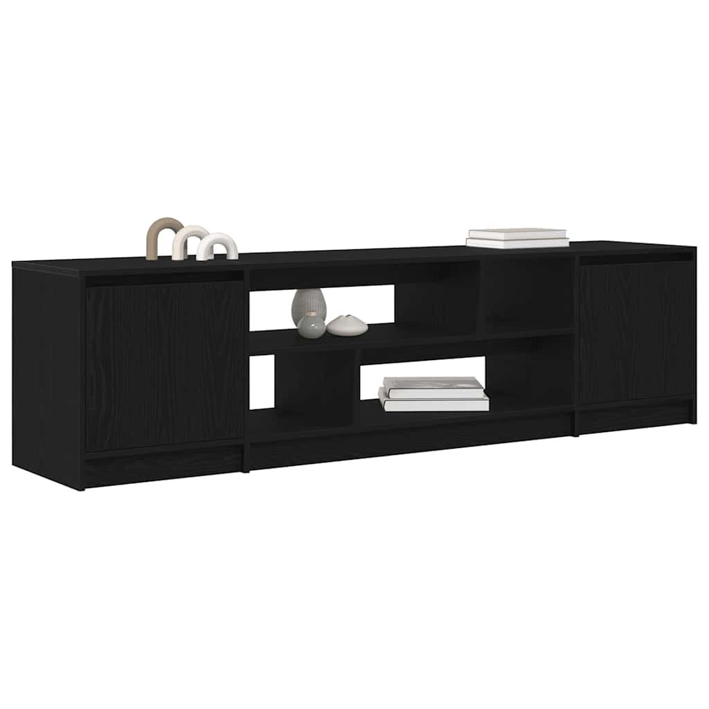 TV-Schrank Schwarz Eiche-Optik 188,5x41x50 cm Holzwerkstoff