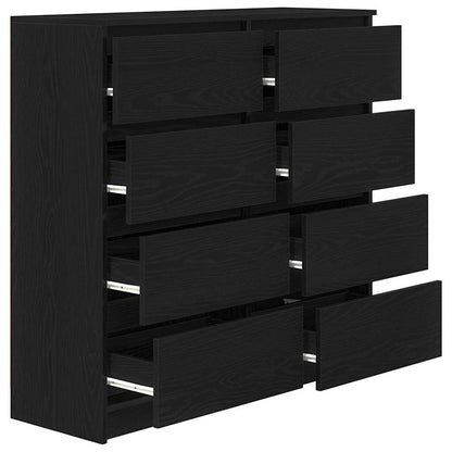 Sideboard Schwarz Eichen-Optik 100x35x99 cm Holzwerkstoff