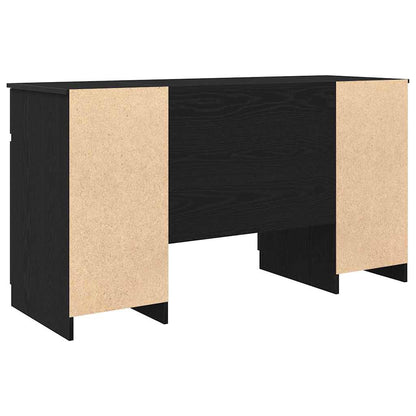 Schreibtisch mit Regal Schwarz Eichen-Optik 140 x 49 x 76 cm