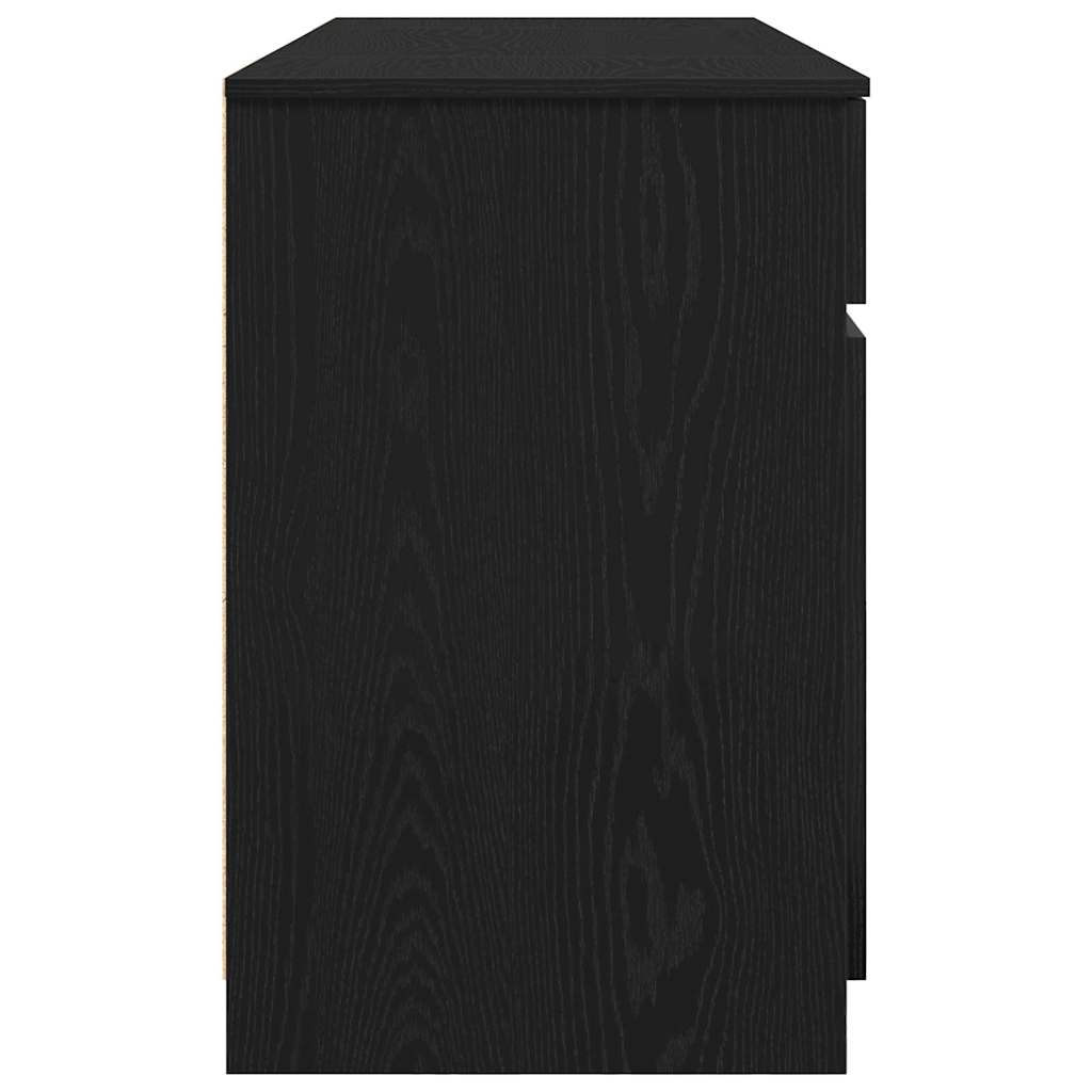 Schreibtisch mit Regal Schwarz Eichen-Optik 140 x 49 x 76 cm