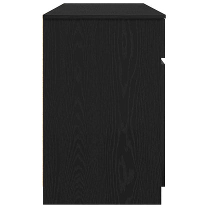 Schreibtisch mit Regal Schwarz Eichen-Optik 140 x 49 x 76 cm