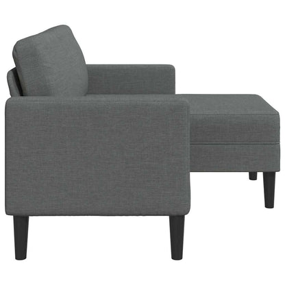 2-Sitzer-Sofa mit Chaiselongue L-förmig Dunkelgrau 125 cm Stoff