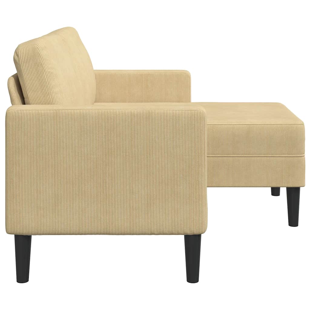 2-Sitzer-Sofa mit Chaiselongue L-Form Graugrün 125 cm Leinen