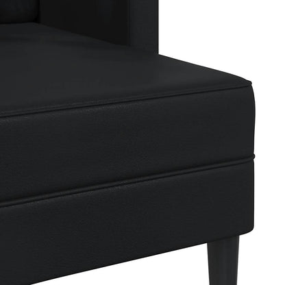 2-Sitzer-Sofa mit Chaiselongue L-förmig Schwarz 125 cm Kunstleder