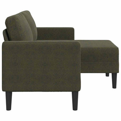 2er-Sofa mit Chaiselongue L-Form Armeegrün 125 cm Kunstleder