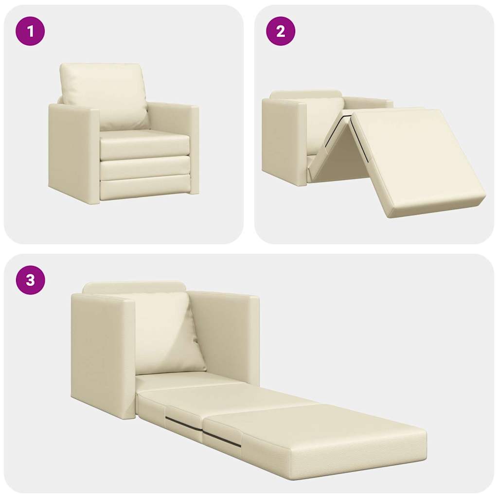 Schlafsofa Creme 74 x 77 x 81 cm Samt