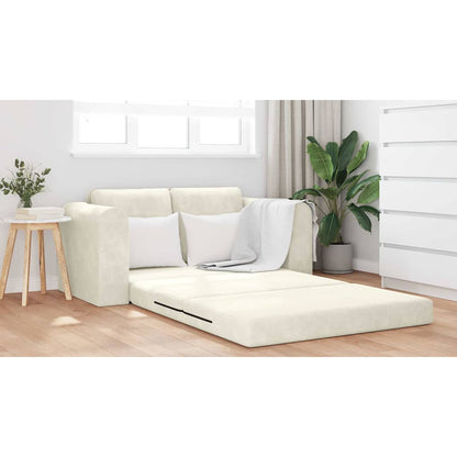 Sofa Bett Creme 148 x 71 x 83 cm Samt