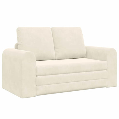 Sofa Bett Creme 148 x 71 x 83 cm Samt