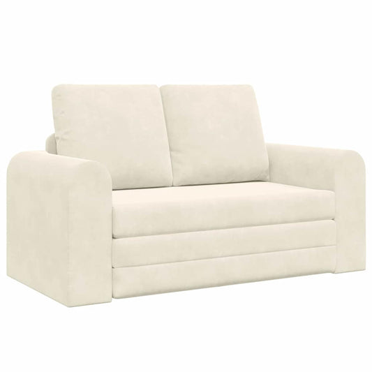 Sofa Bett Creme 148 x 71 x 83 cm Samt
