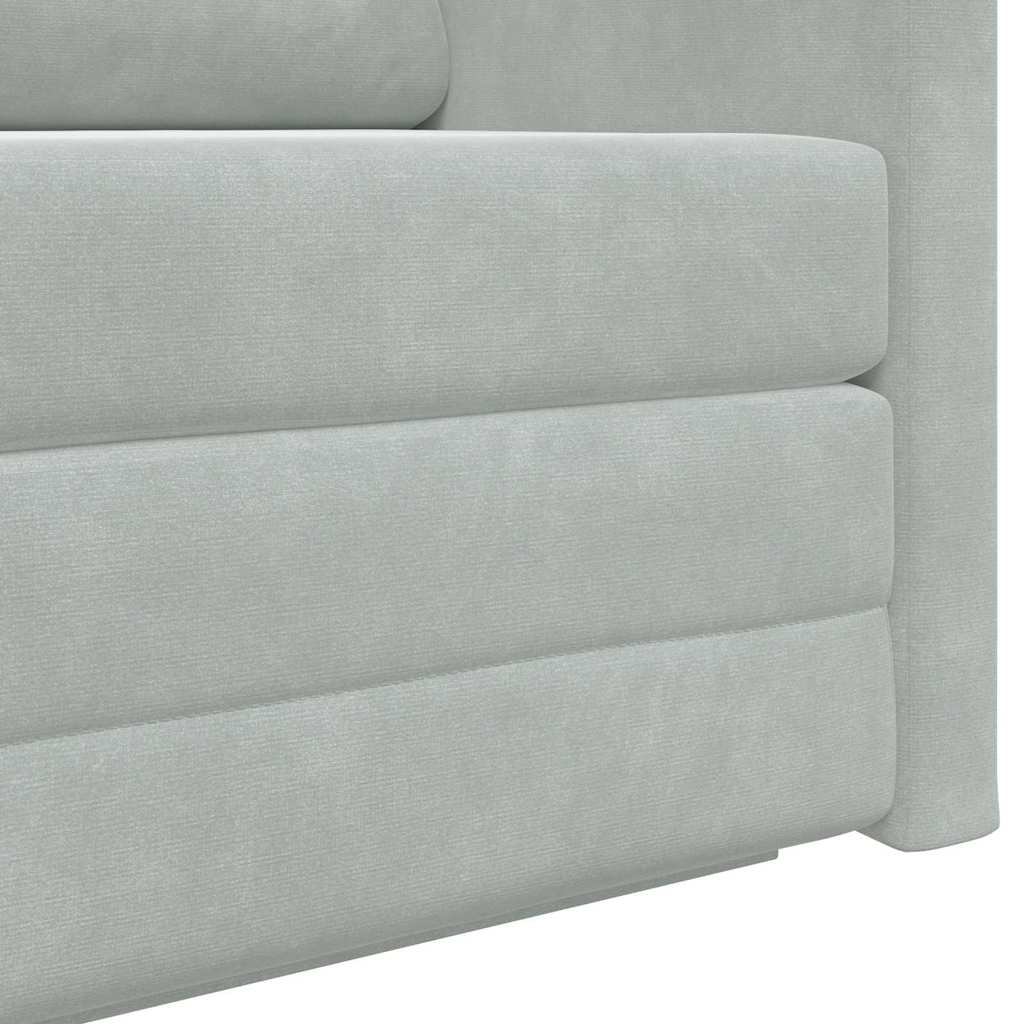 Sofa Bett Hellgrau 124 x 204 x 61 cm Samt