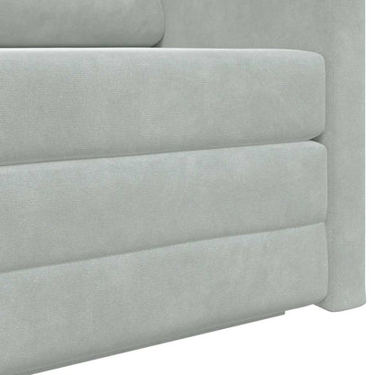 Sofa Bett Hellgrau 124 x 204 x 61 cm Samt