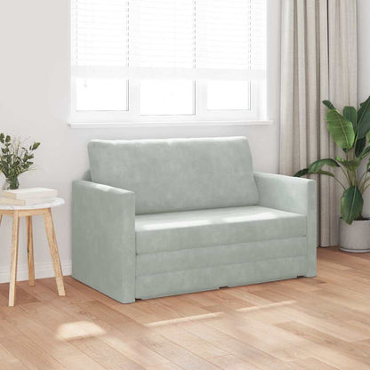 Sofa Bett Hellgrau 124 x 204 x 61 cm Samt
