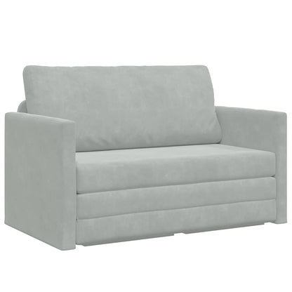 Sofa Bett Hellgrau 124 x 204 x 61 cm Samt