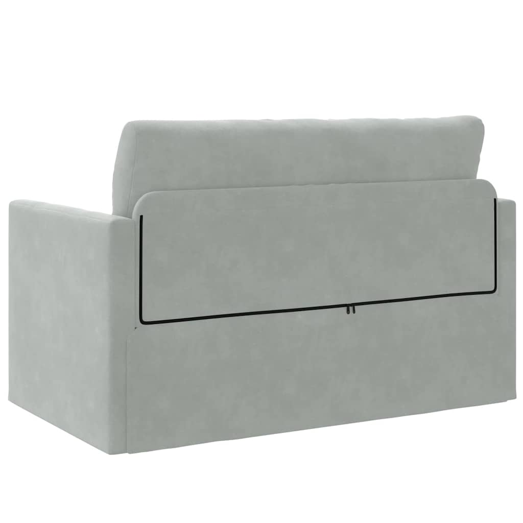 Sofa Bett Hellgrau 124 x 204 x 61 cm Samt
