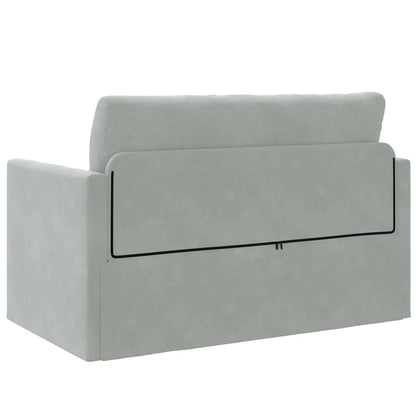 Sofa Bett Hellgrau 124 x 204 x 61 cm Samt