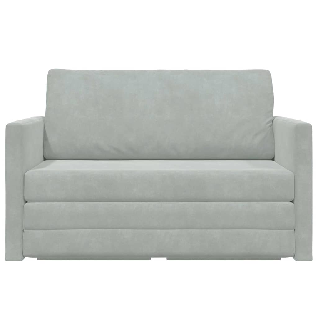 Sofa Bett Hellgrau 124 x 204 x 61 cm Samt