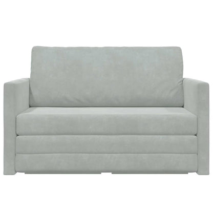 Sofa Bett Hellgrau 124 x 204 x 61 cm Samt