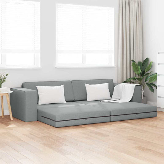 Boden-Sofa-Bett Hellgrau 245 x 78 x 77 cm Stoff