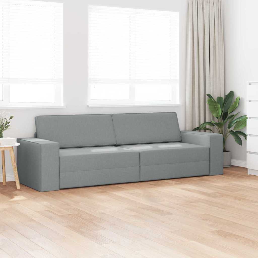 Boden-Sofa-Bett Hellgrau 245 x 78 x 77 cm Stoff