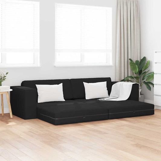 Boden-Sofa-Bett Schwarz 245 x 78 x 77 cm Stoff