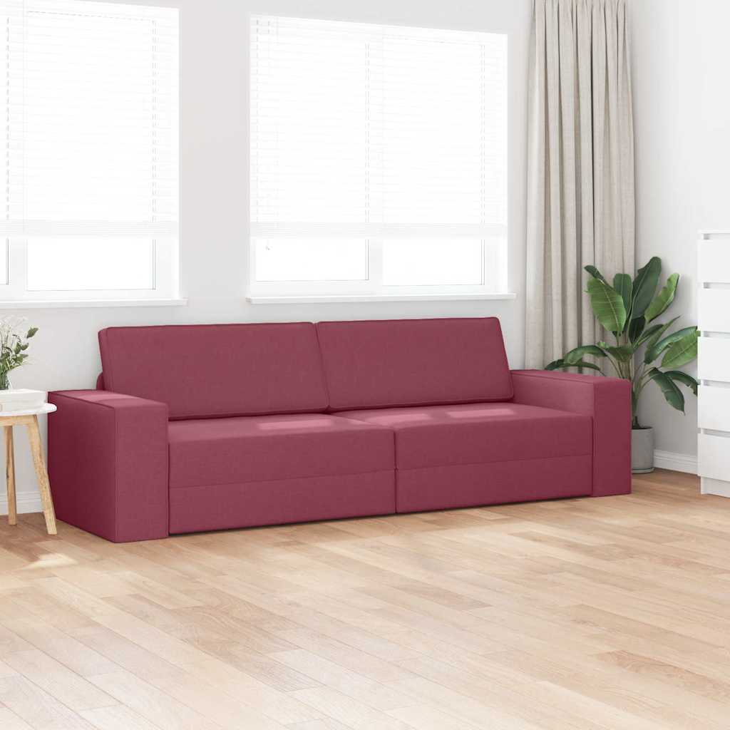 Boden-Sofa-Bett Weinrot 245 x 78 x 77 cm Stoff
