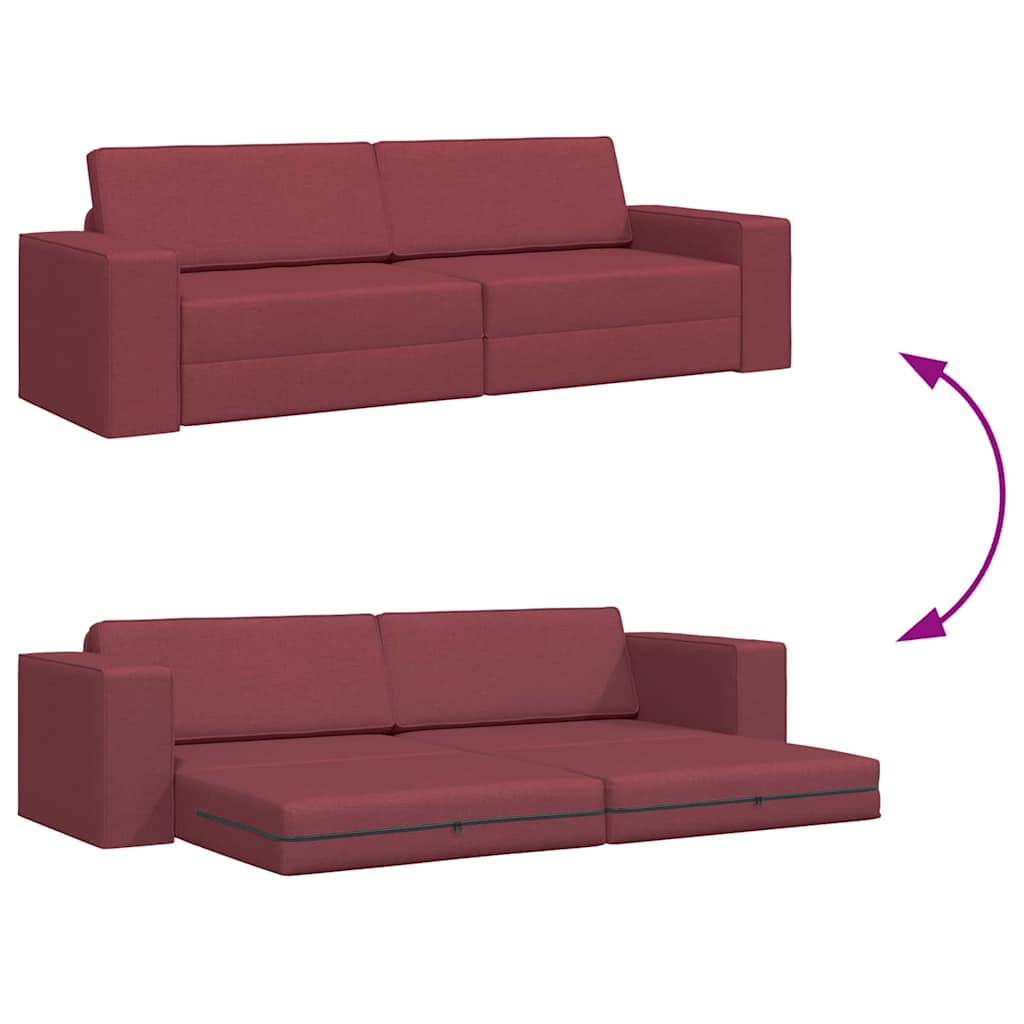 Boden-Sofa-Bett Weinrot 245 x 78 x 77 cm Stoff