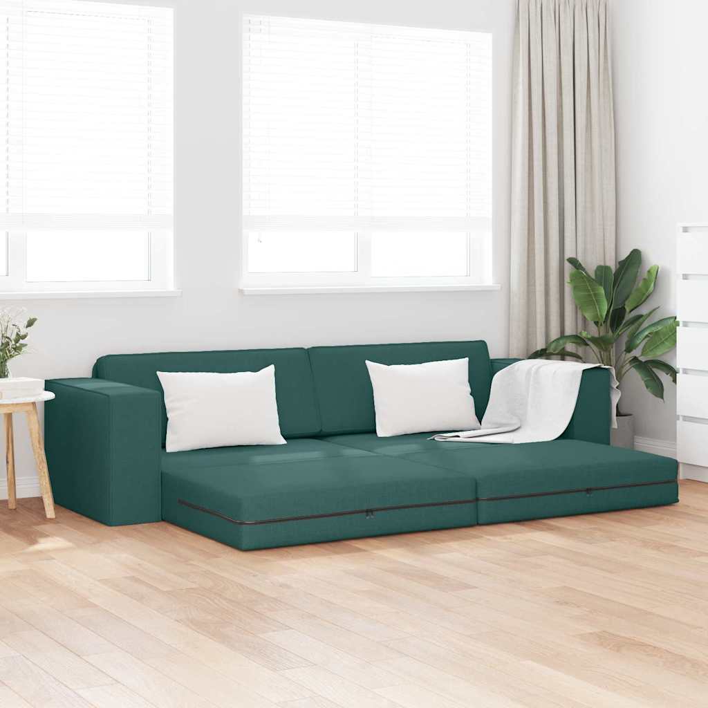 Boden-Sofa-Bett Dunkelgrün 245 x 78 x 77 cm Stoff