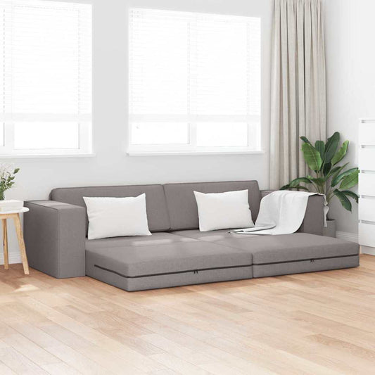 Boden-Sofa-Bett Taupe 245 x 78 x 77 cm Stoff