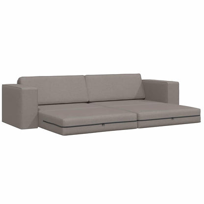 Boden-Sofa-Bett Taupe 245 x 78 x 77 cm Stoff