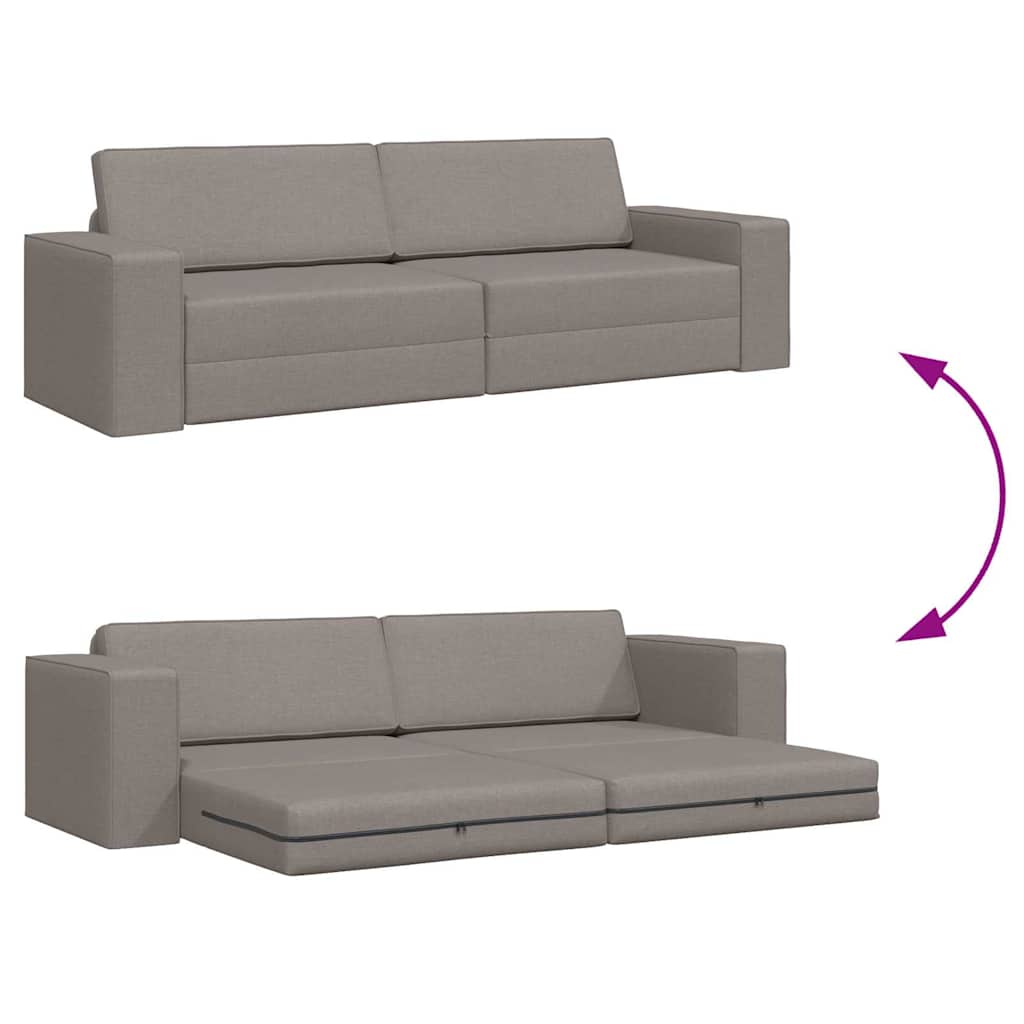 Boden-Sofa-Bett Taupe 245 x 78 x 77 cm Stoff
