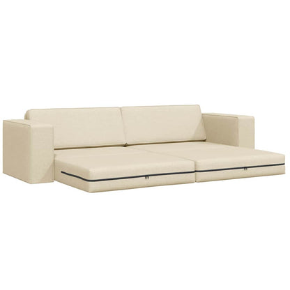 Boden-Sofa-Bett Creme 245 x 78 x 77 cm Stoff