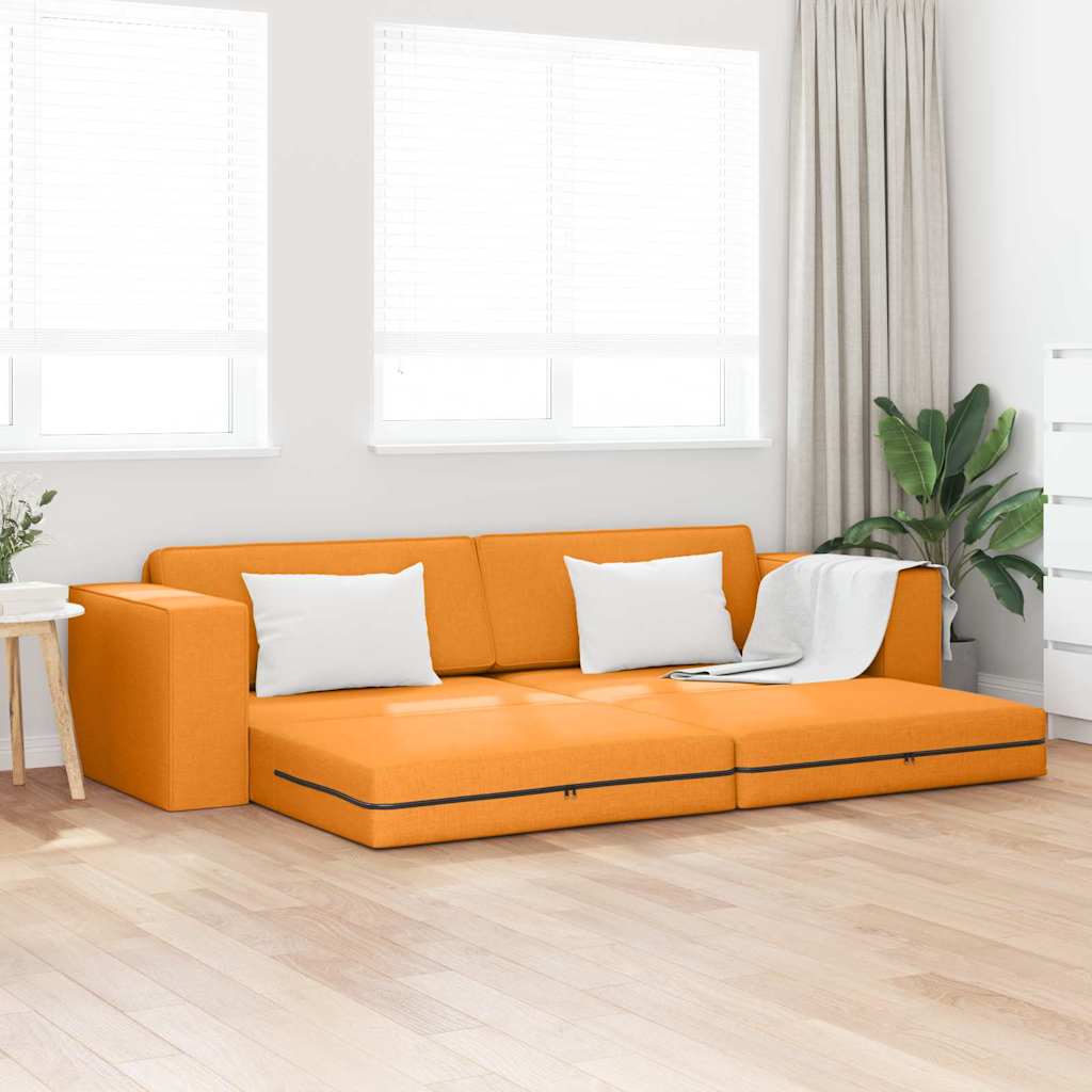 Boden-Sofa-Bett Dunkelgelb 245 x 78 x 77 cm Stoff